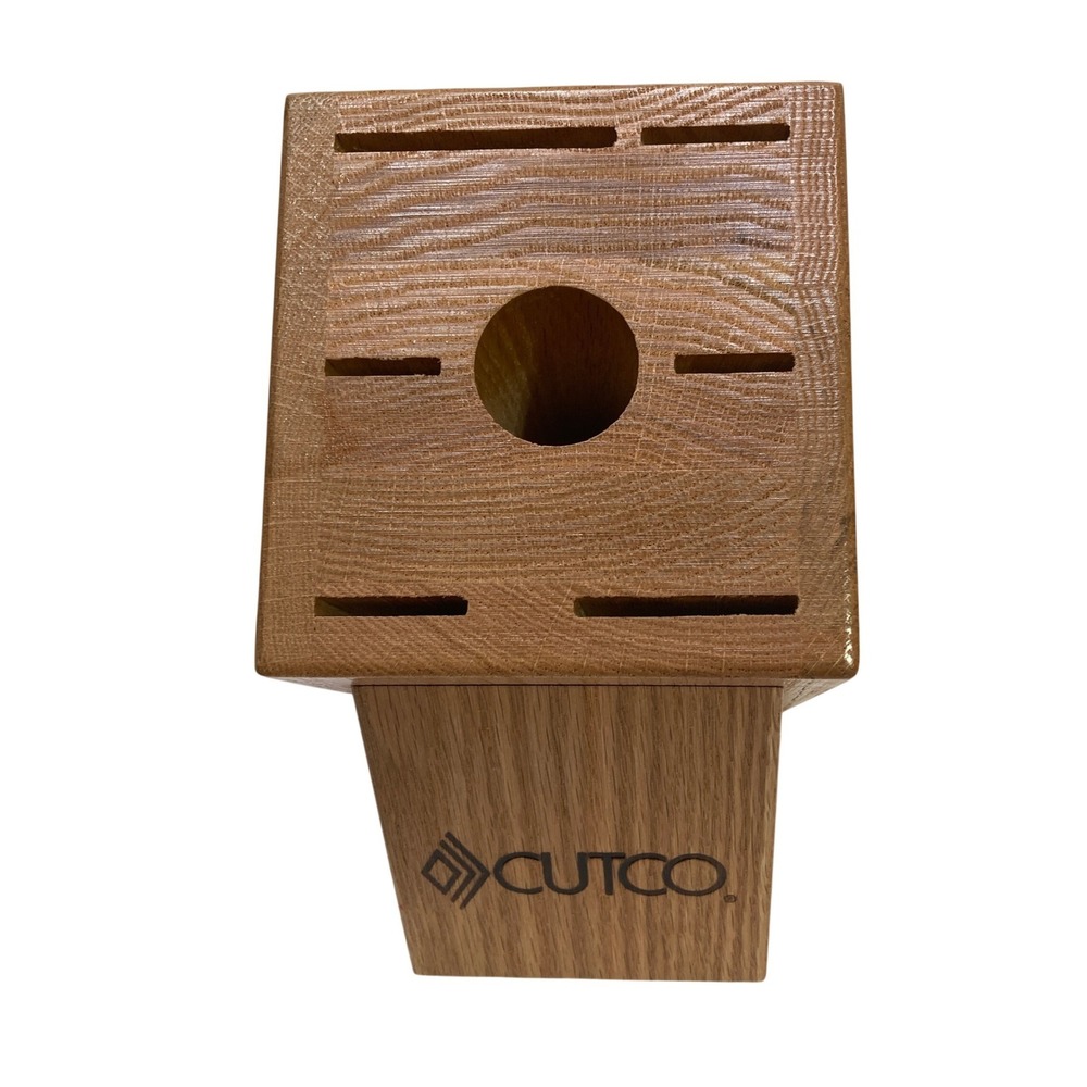 Cutco Oak Wood Knife Block 5 Slot Storage Holder Made in USA Olean NY